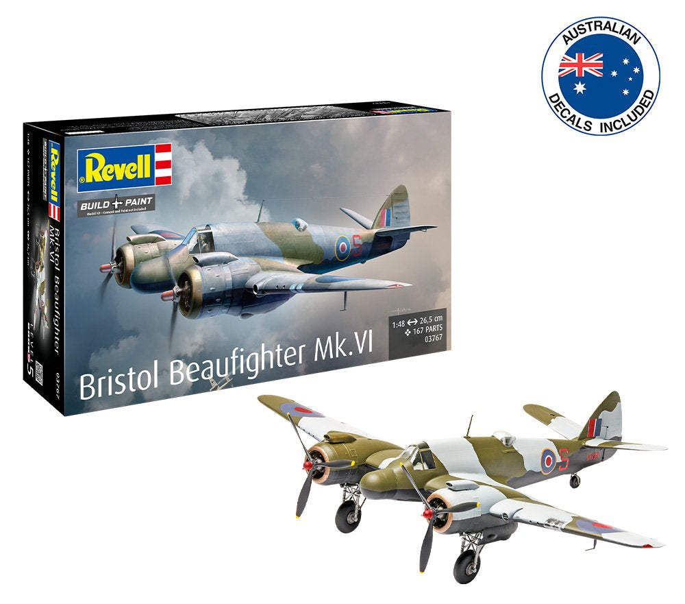 1:48 REVELL BRISTOL BEAUFIGHTER MK. VI Plastic Model Kit *Australian Decals*