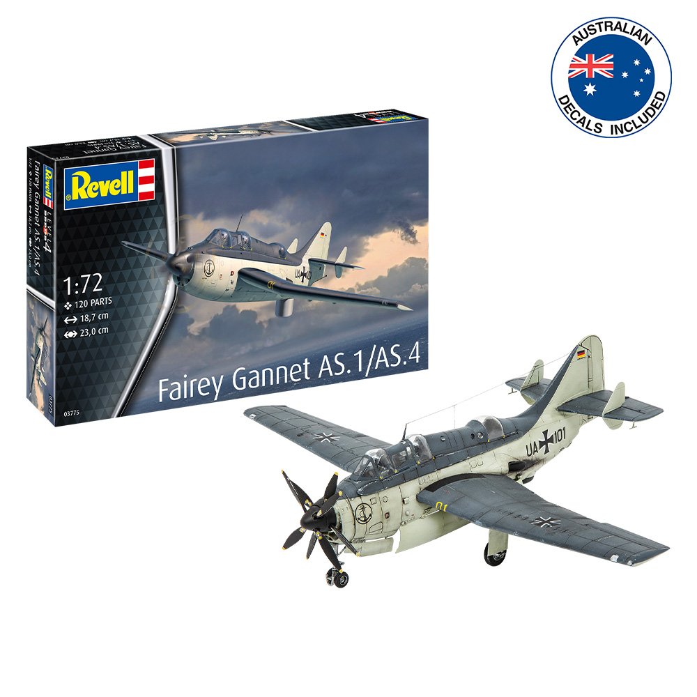 1:72 REVELL FAIREY GANNET AS.1/AS.4 Plastic Model Kit *Australian Decals*