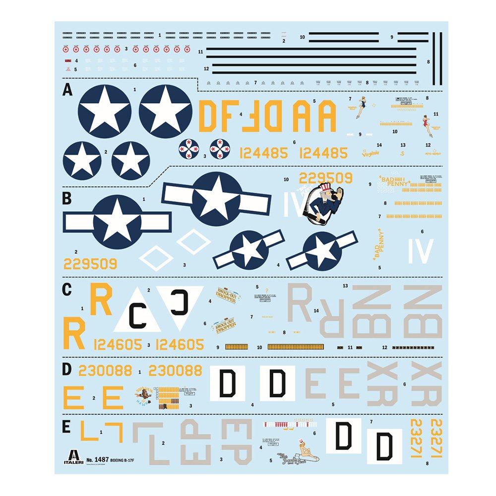 1:72 ITALERI B-17F FLYING FORTRESS Plastic Model Kit