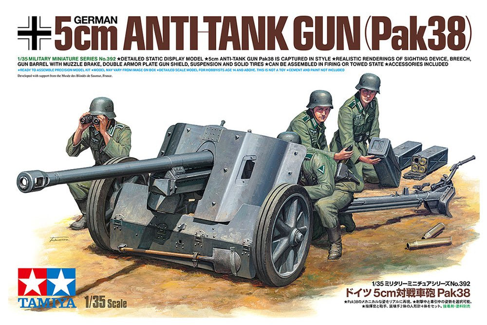 1:35 TAMIYA 5CM PAK38 Plastic Model Kit