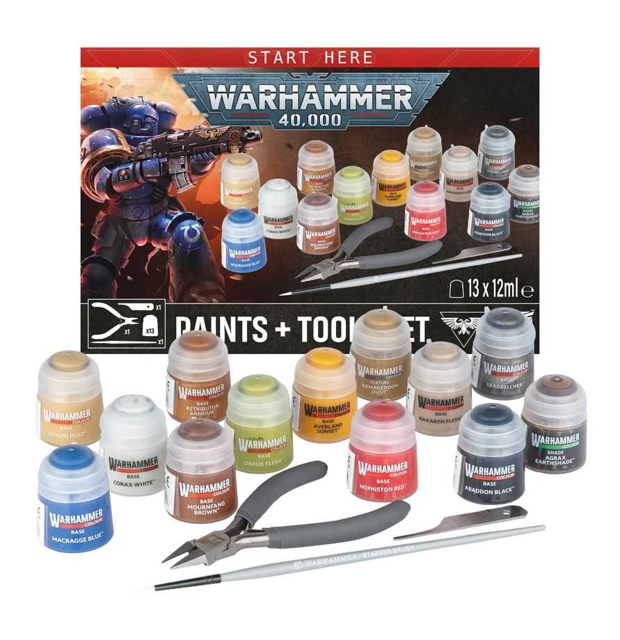 Warhammer 40K: Paint + Tools set