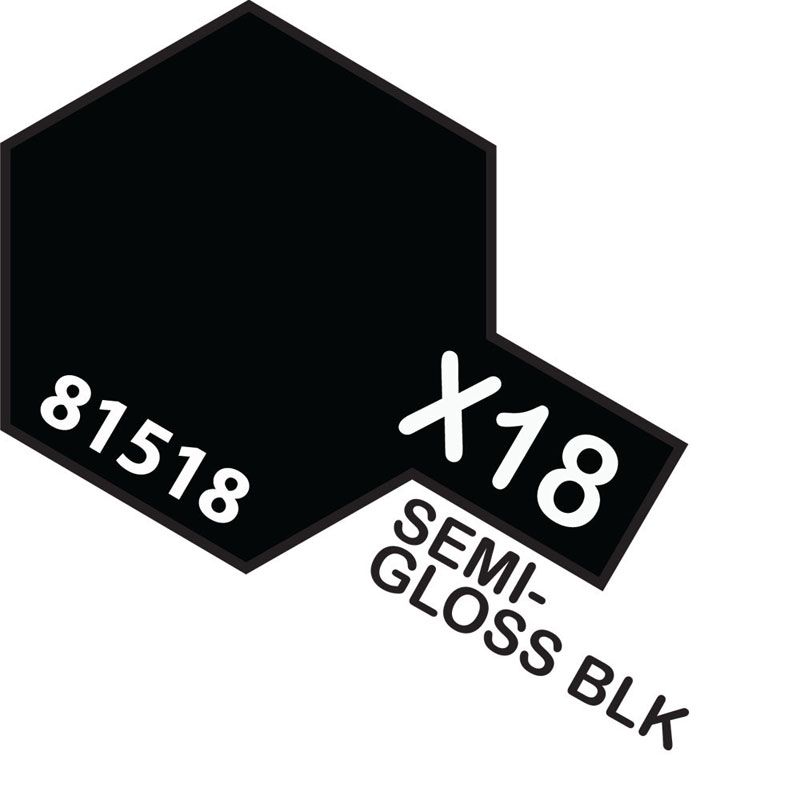 Tamiya Mini X-18 SEMI GLOSS BLACK 10ml Acrylic Paint