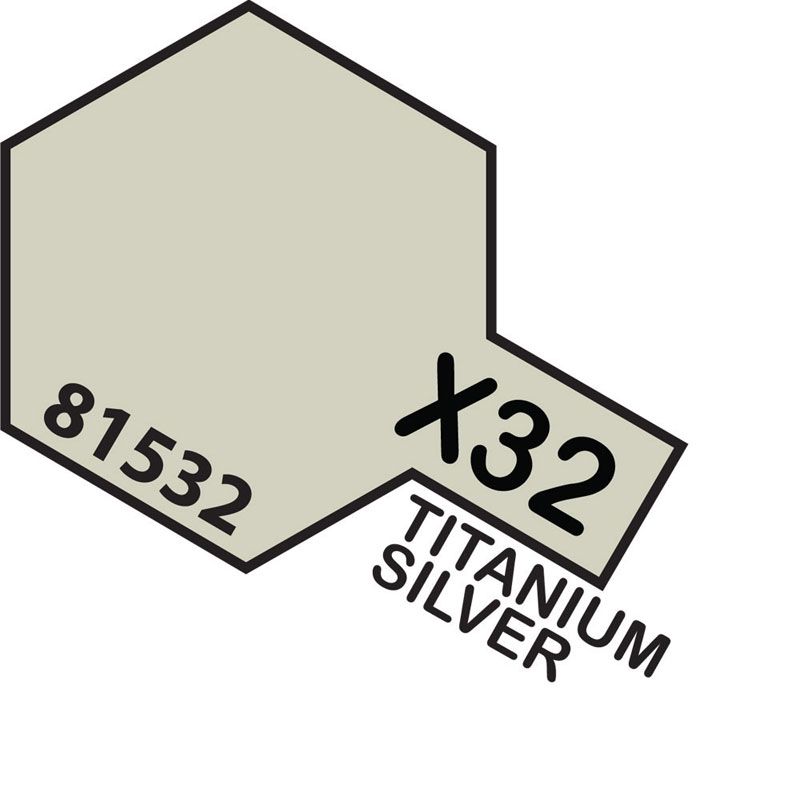 Tamiya Mini X-32 TITANIUM SILVER 10ml Acrylic Paint