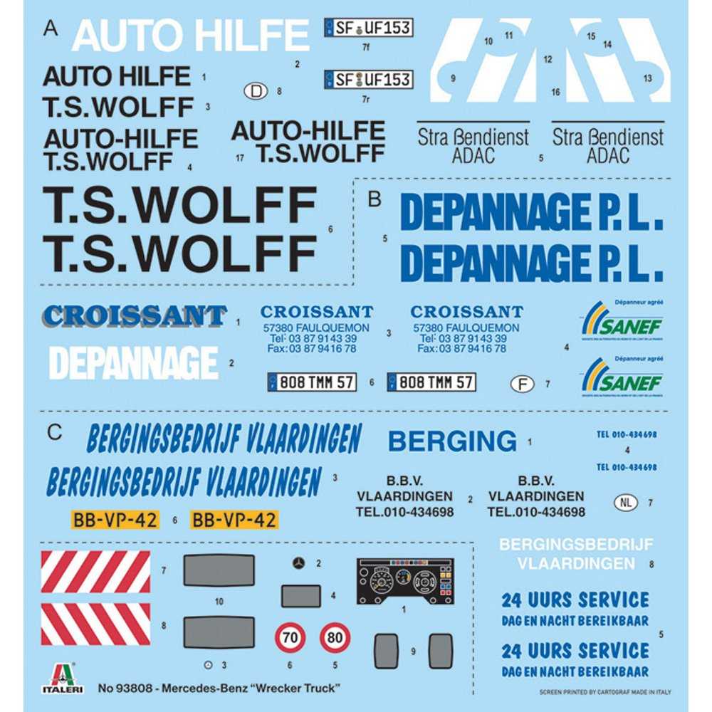 1:24 ITALERI MERCEDES-BENZ WRECKER TRUCK