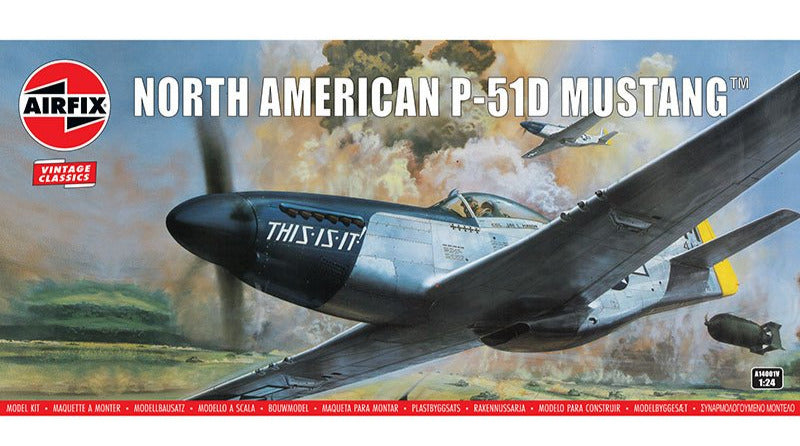 1:24 AIRFIX NORTH AMERICAN P-51D MUSTANG Plastic Model Kit