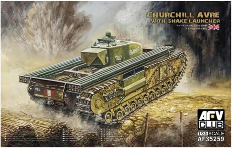 1:35 AFV Club Churchill Avre w/Snake Launcher Plastic Model Kit