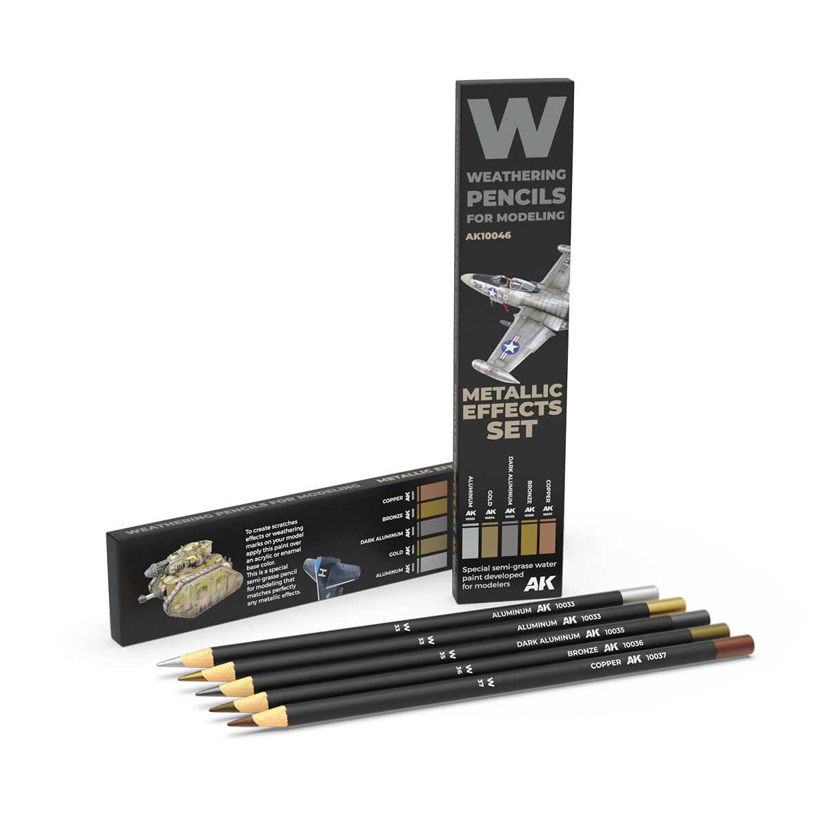 AK Interactive Weathering: Metallics Watercolour Pencil Set