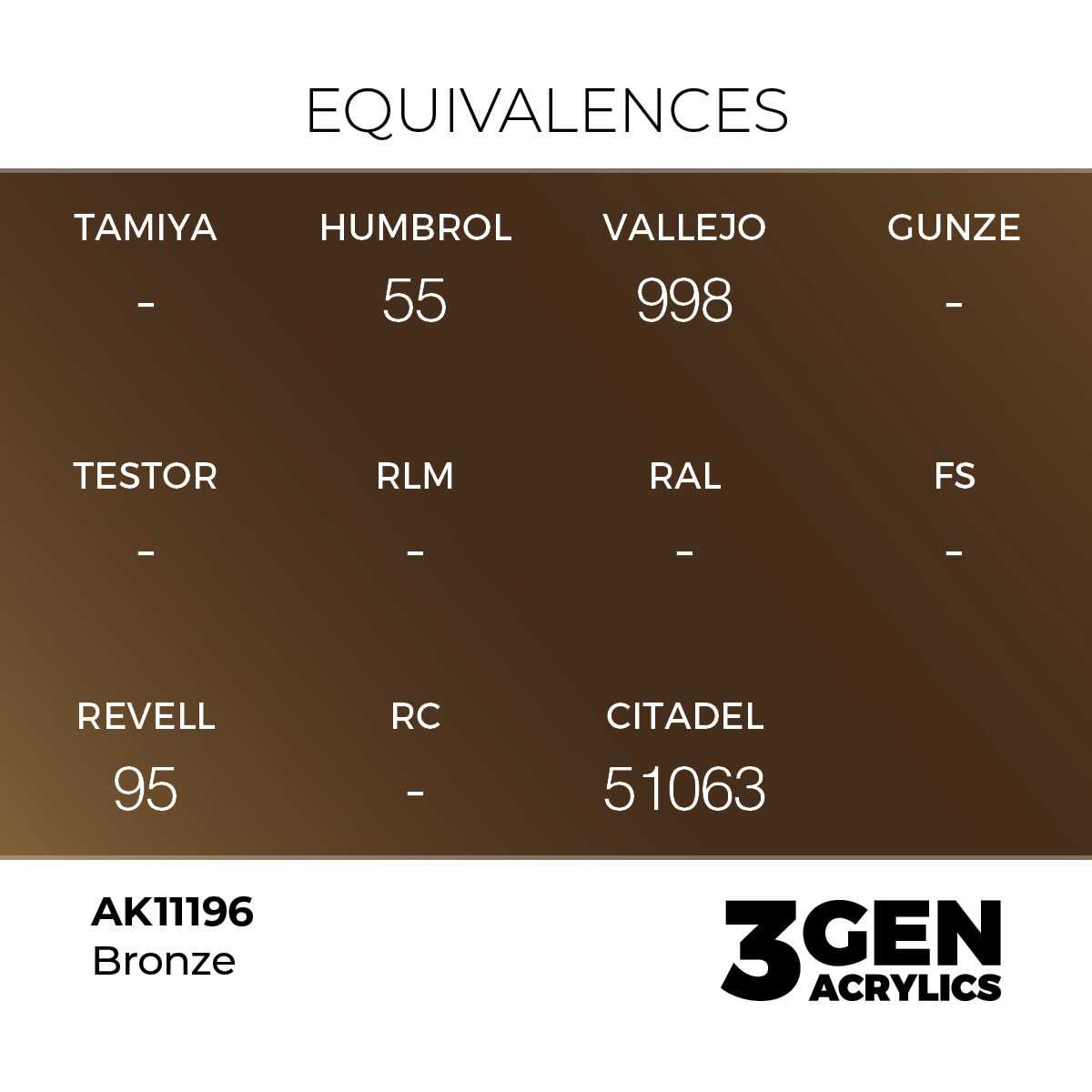 AK Interactive Bronze Metallic Acrylic Paint 17ml 3rd Generation