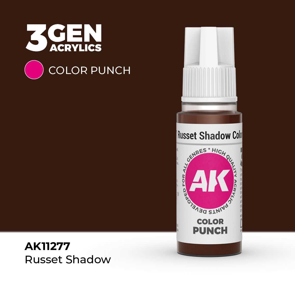 AK Interactive Colour Punch: Russet Shadow 17 ml Acrylic Paint 3rd Generation