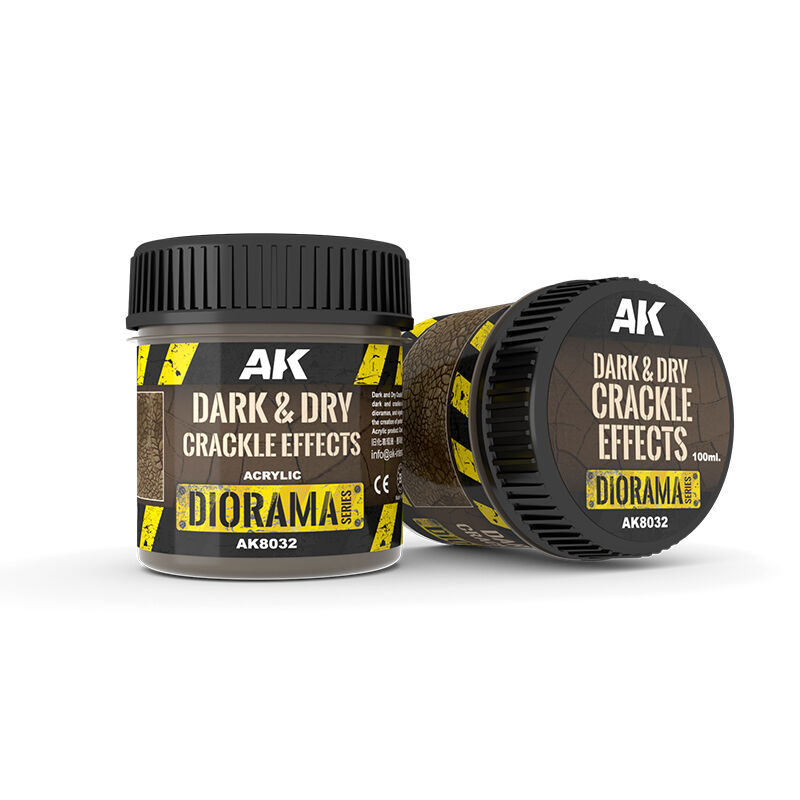 AK Interactive Dioramas: Dark & Dry Crackle Effects - 100ml