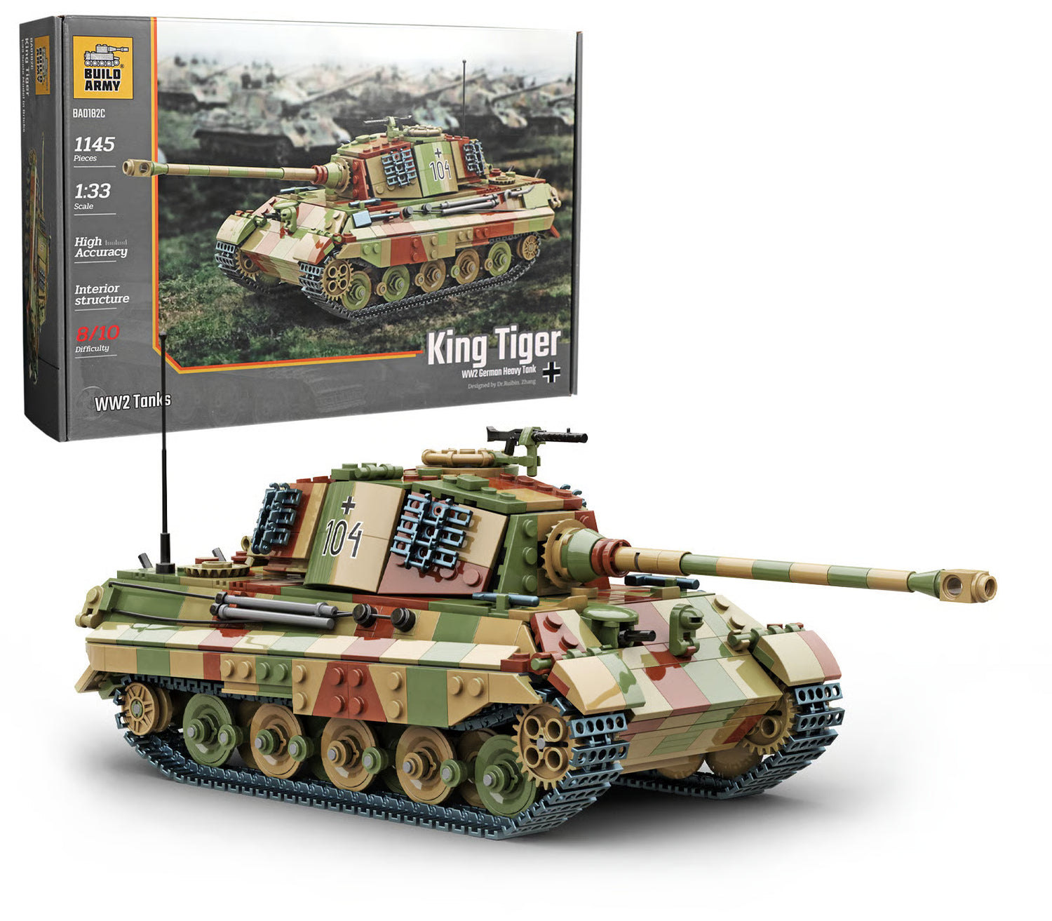 BUILD ARMY Tiger II Tank in Camo