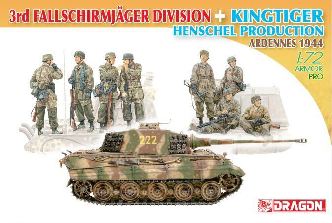 1:72 DRAGON 3rd FJ Division + Kingtiger Henschel Plastic Model Kit