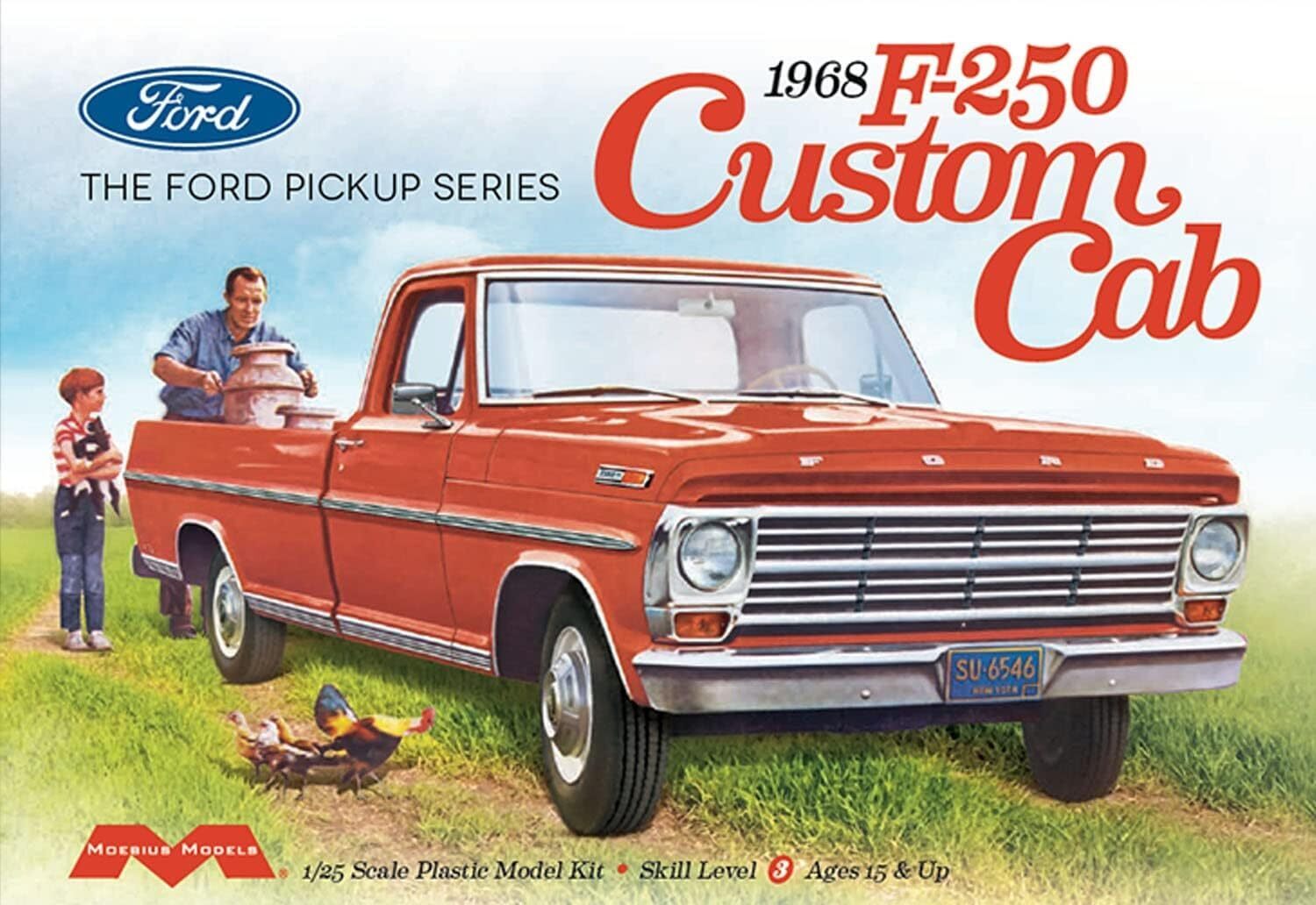 1:25 Moebius 1968 Ford F-250 Custom Cab Pickup Plastic Model Kit
