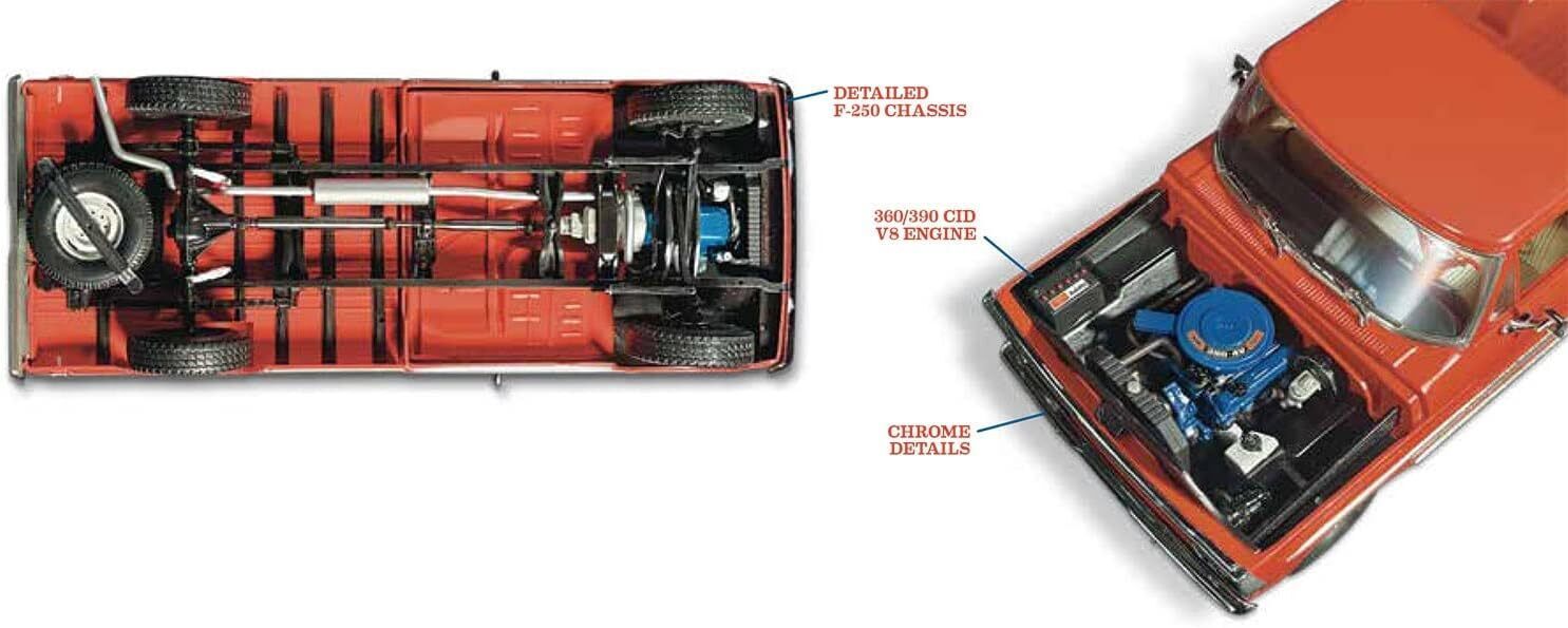 1:25 Moebius 1968 Ford F-250 Custom Cab Pickup Plastic Model Kit