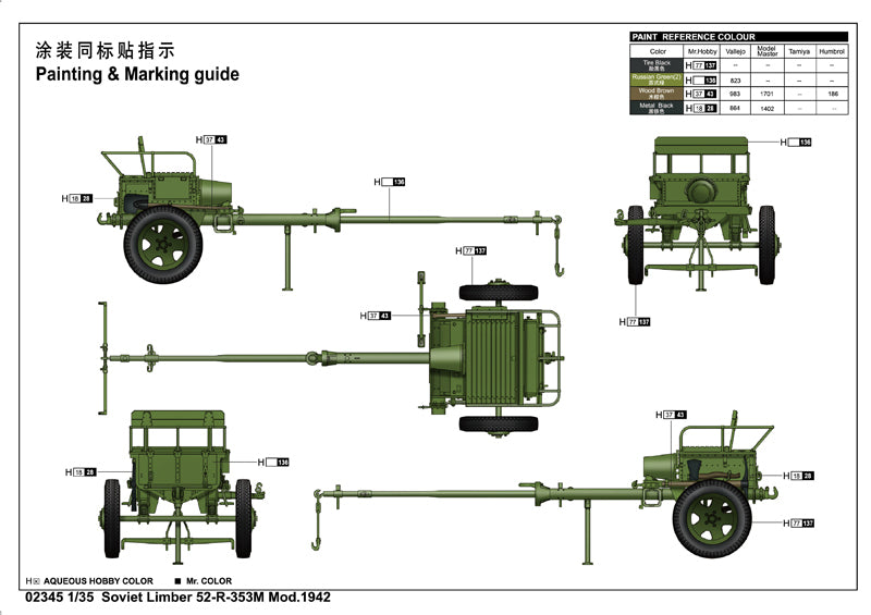 1:35 TRUMPETER Soviet Limber 52-R-353M Mod.1942 Plastic Model Kit
