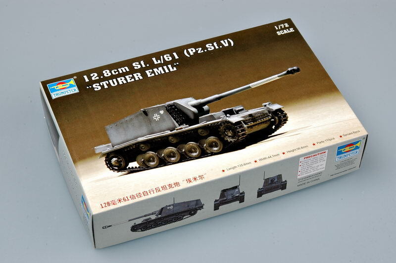 1:72 TRUMPETER 128mm Sf.L/61Pz.Sf.V “Sturer Emil" Plastic Model Kit