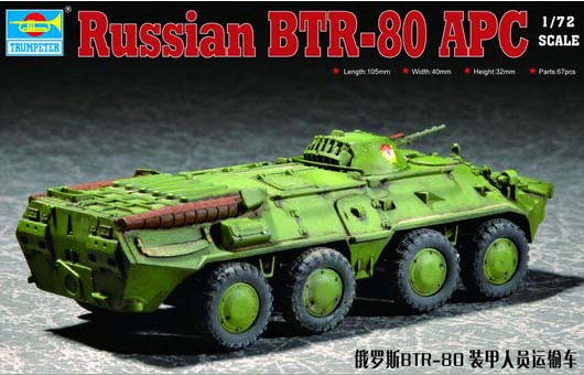 1:72 TRUMPETER Russian BTR-80 APC Plastic Model Kit