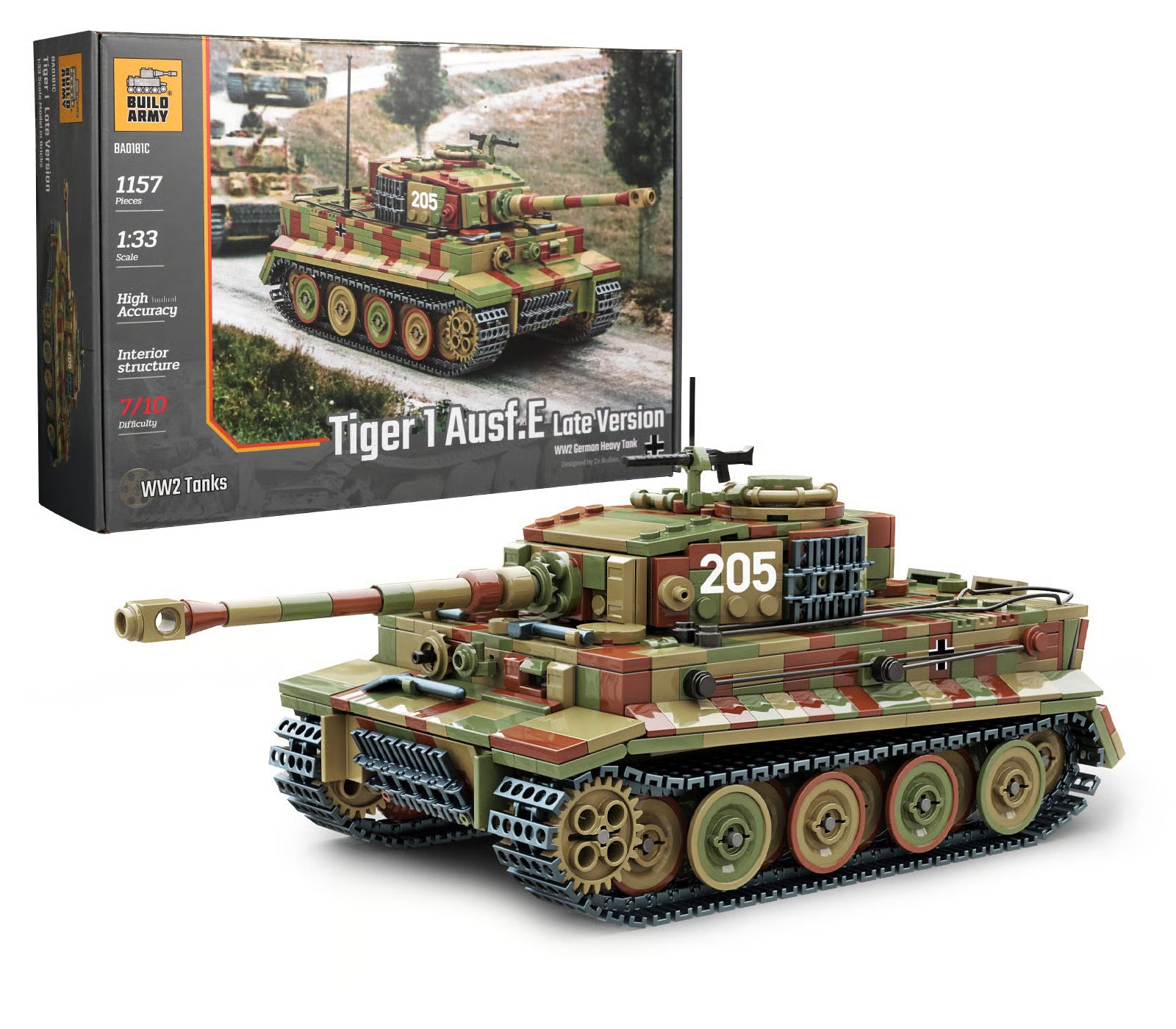 BUILD ARMY Tiger I Tank in Camo
