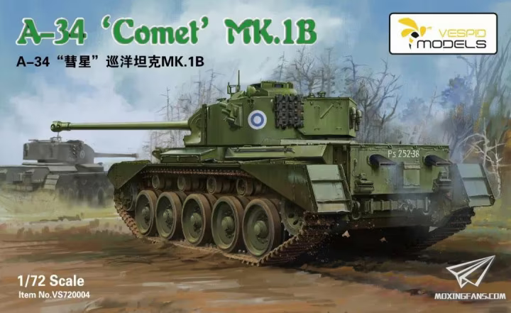 1:72 VESPID Cruiser Tank A34 'COMET' Mk.IB Plastic Model Kit