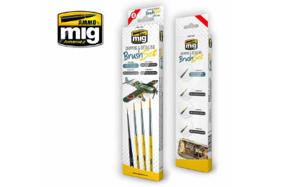Ammo Of Mig Pennelli Sintetici Angolo 6: Set Di Pennelli Per Modellismo E Diorami - 4