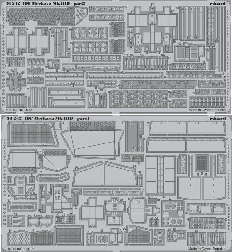 1:35 EDUARD photo-etched upgrade set for MENG IDF Merkava Mk. IIID