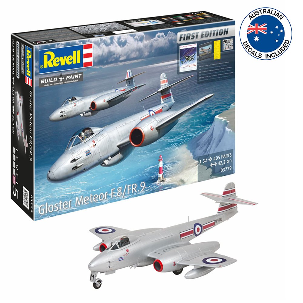 1:32 REVELL GLOSTER METEOR F.8/FR.9 FIRST EDITION Plastic Model Kit *Australian Decals*