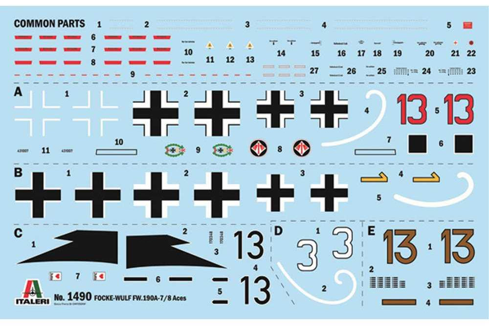 1:72 ITALERI FW 190 A-8/F WWII ACES