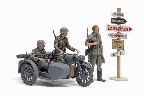 1:35 TAMIYA GERMAN KS600 MOTORCYCLE AND SIDECAR Plastic Model Kit