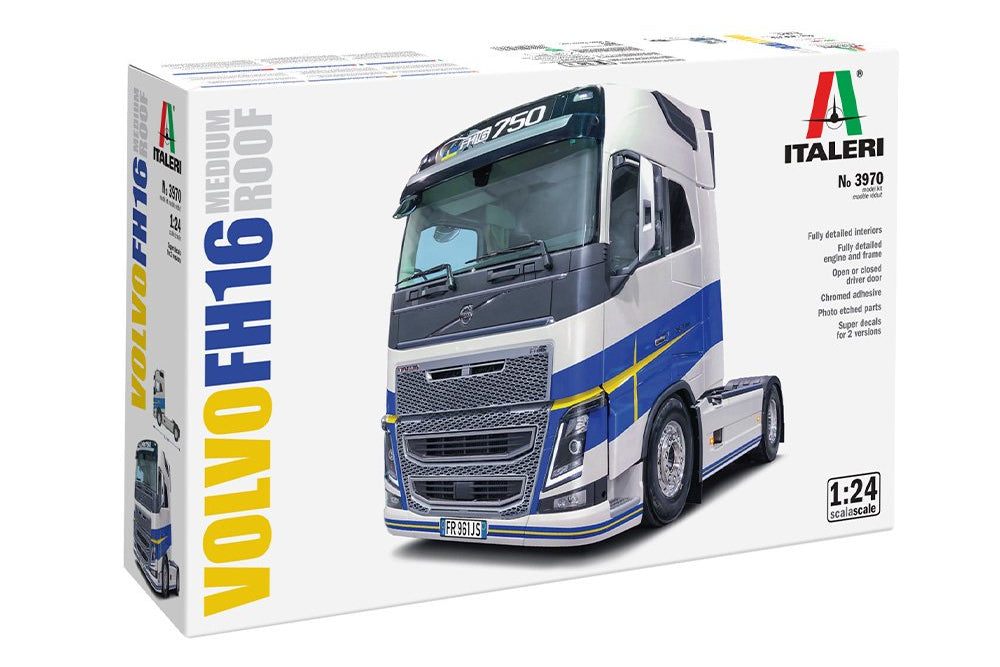 1:24 ITALERI VOLVO FH16 MEDIUM ROOF Plastic Model Kit