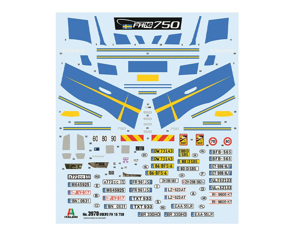 1:24 ITALERI VOLVO FH16 MEDIUM ROOF Plastic Model Kit