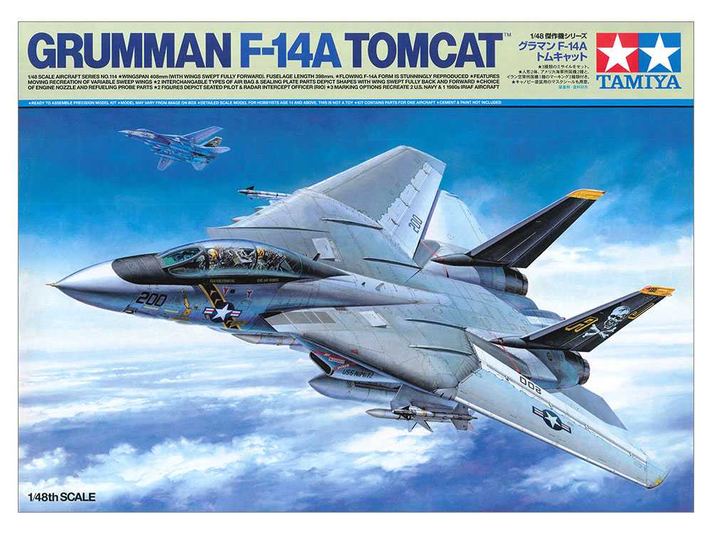 1:48 TAMIYA GRUMMAN F-14A TOMCAT Plastic Model Kit