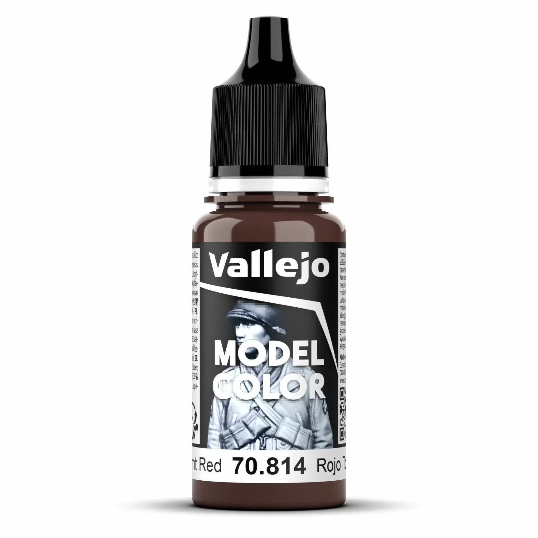Vallejo Model Colour #034 Burnt Red 17 ml Acrylic Paint [70.814]