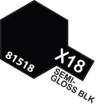 Tamiya Mini X-18 SEMI GLOSS BLACK 10ml Acrylic Paint