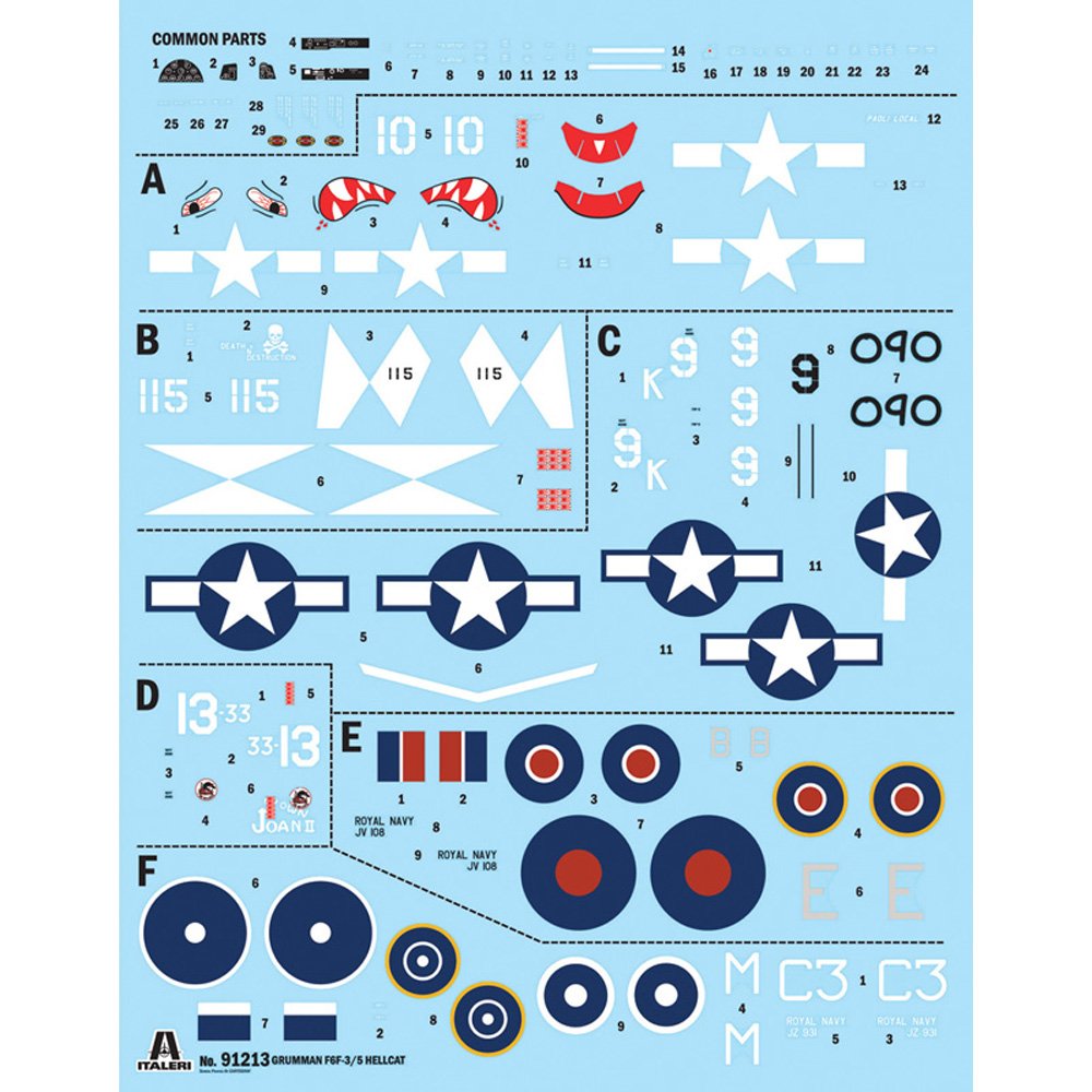 1:72 ITALERI GRUMMAN HELLCAT F6 F-3 Plastic Model Kit