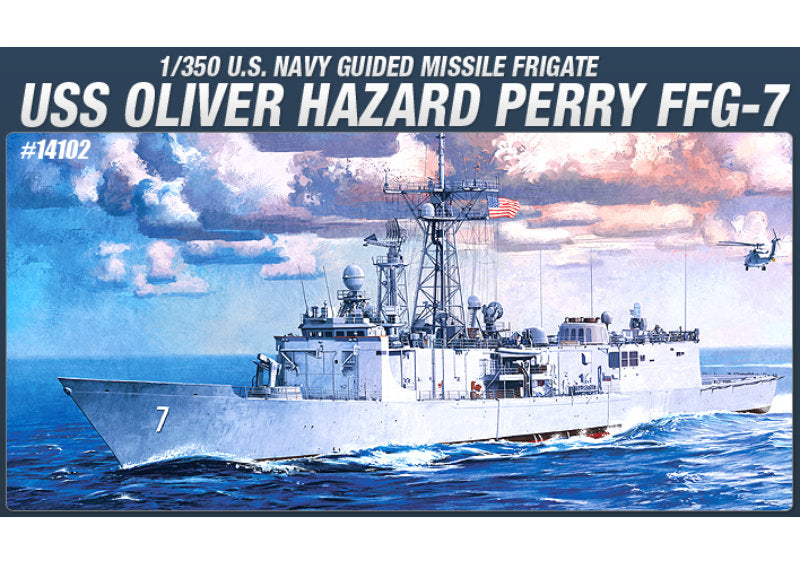 1:350 ACADEMY USS Oliver Hazard Perry FFG-7 Plastic Model Kit *Australian Decals*