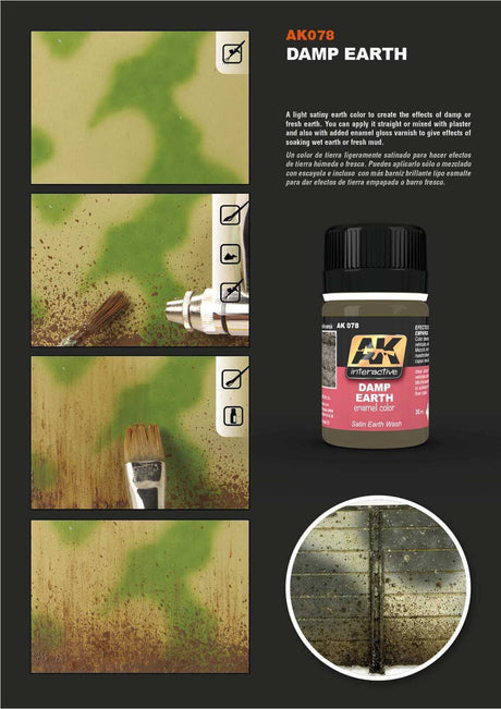 AK Interactive Weathering: Damp Earth Effects 35ml Enamel Paint