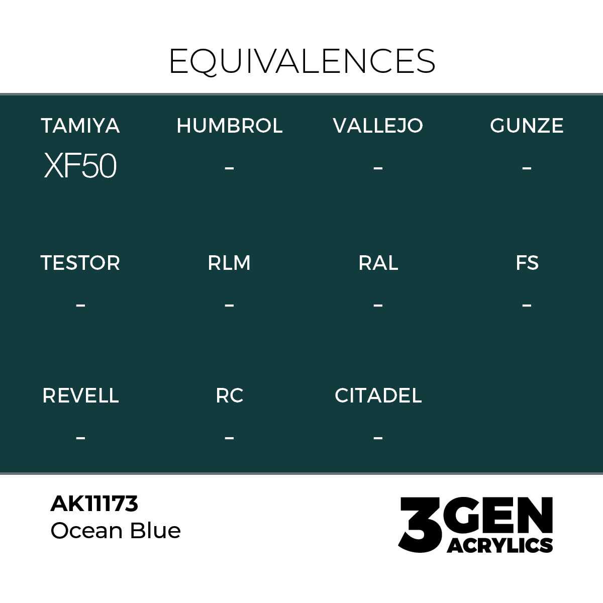 AK Interactive Ocean Blue Acrylic Paint 17ml 3rd Generation