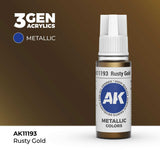 AK Interactive Rusty Gold Metallic Acrylic Paint 17ml 3rd Generation