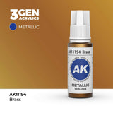 AK Interactive Brass Metallic Acrylic Paint 17ml 3rd Generation
