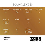 AK Interactive Brass Metallic Acrylic Paint 17ml 3rd Generation