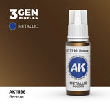 AK Interactive Bronze Metallic Acrylic Paint 17ml 3rd Generation