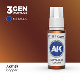 AK Interactive Copper Metallic Acrylic Paint 17ml 3rd Generation