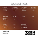 AK Interactive Copper Metallic Acrylic Paint 17ml 3rd Generation