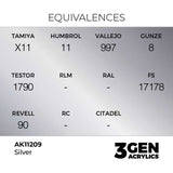 AK Interactive Silver Metallic Acrylic Paint 17ml 3rd Generation