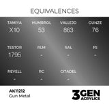 AK Interactive Gun Metal Metallic Acrylic Paint 17ml 3rd Generation