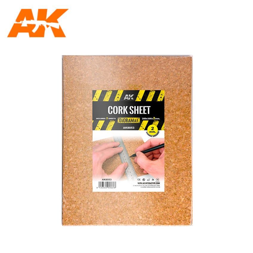 AK Interactive - Building Materials - Cork Sheets Coarse Grained 200x300x2mm