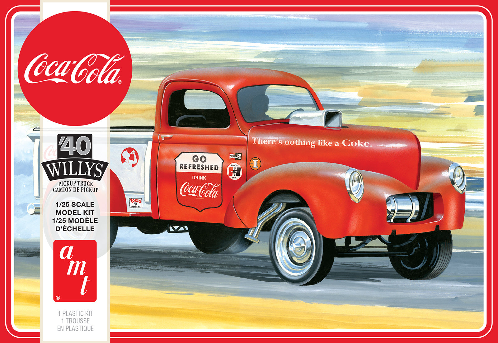 1:25 AMT 1940 Willys Pickup Gasser (Coca-Cola) Plastic Model Kit