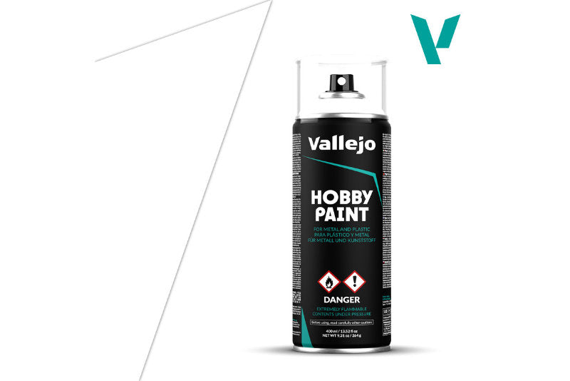 Vallejo Aerosol White Primer 400ml Hobby Spray Paint