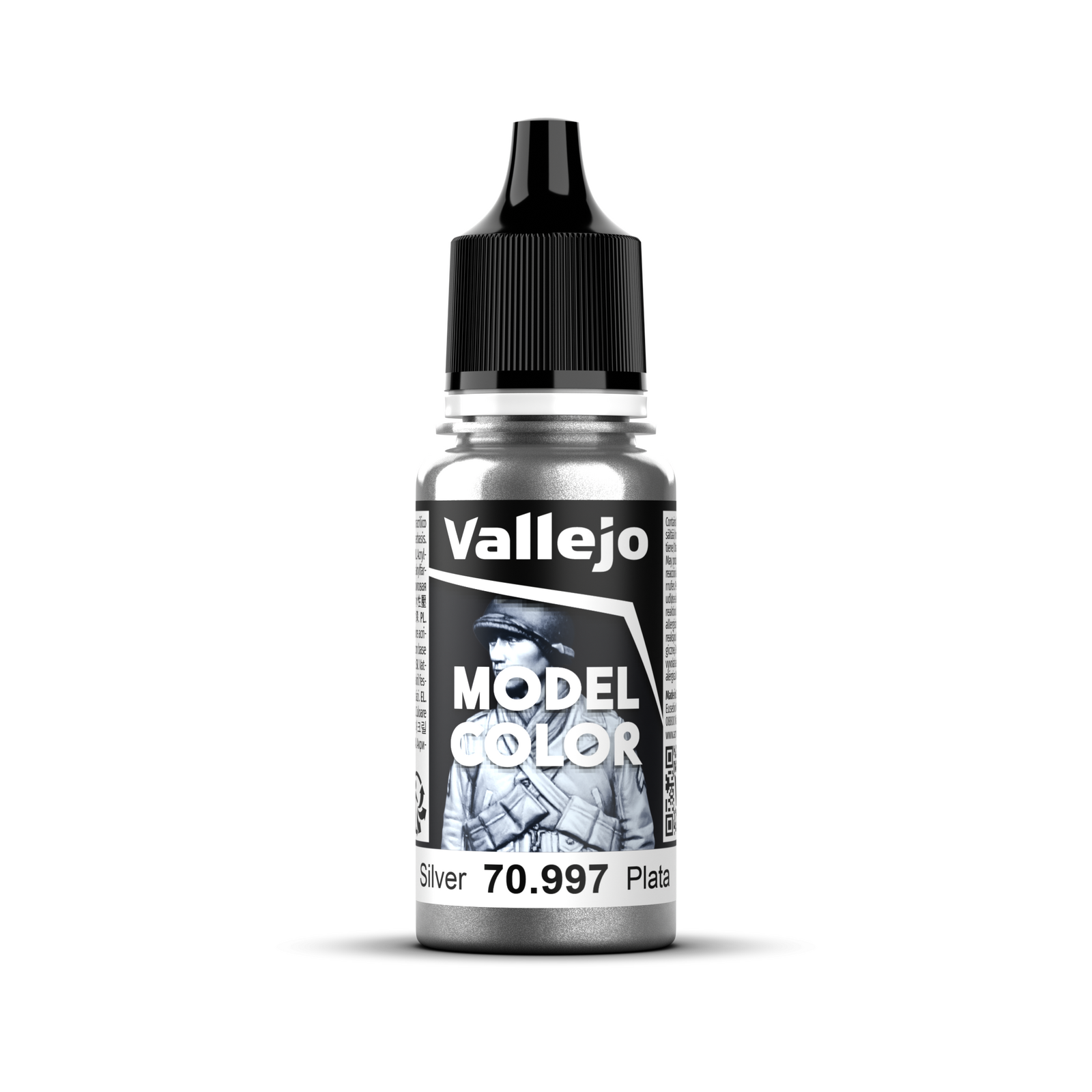 Vallejo Model Colour #171 Metallic Silver 18 ml Acrylic Paint [70.997]