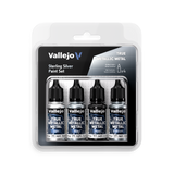 Vallejo True Metallic Metal Sterling Silver - 4 Colour Paint Set